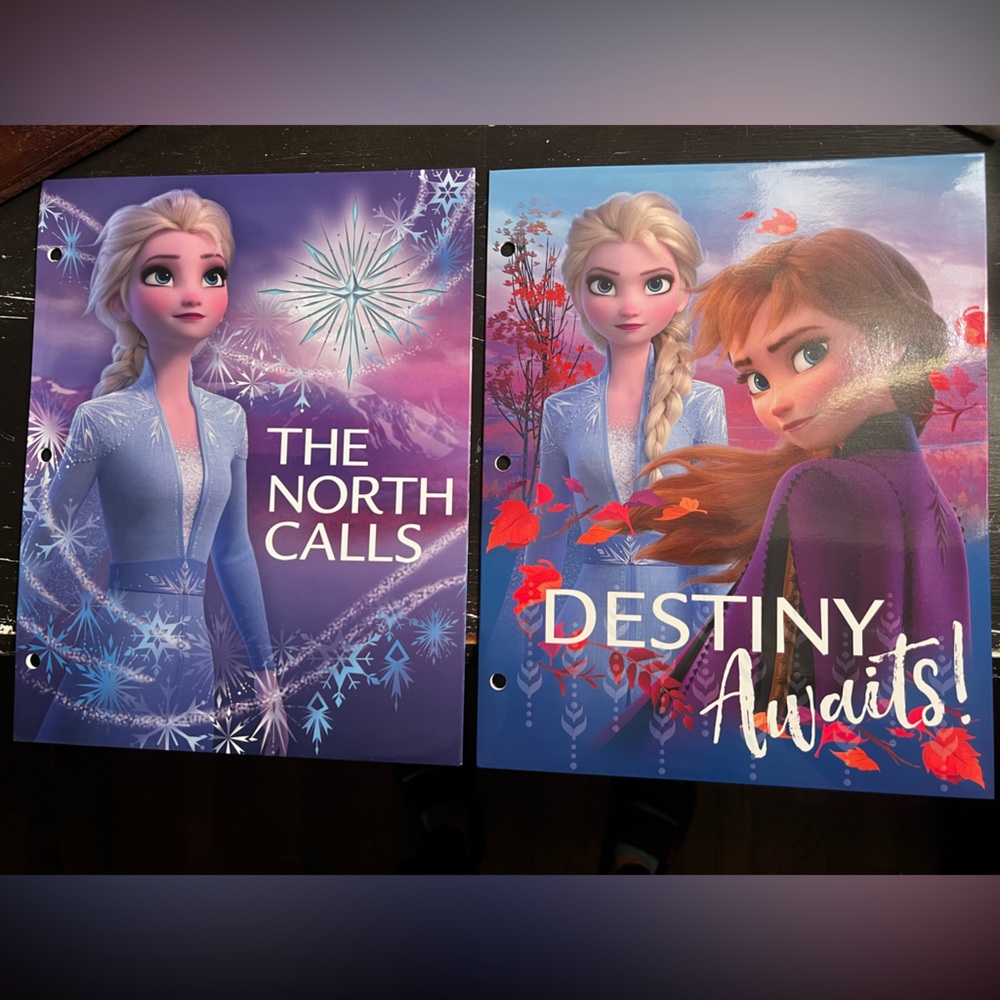 NEW 2 Pack Frozen 2 Themed 2 Pocket Folders